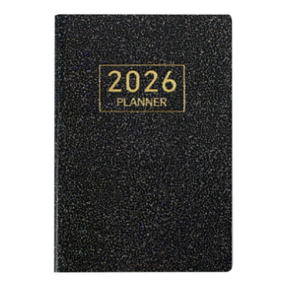 SLYNSHome A7 Small Journal Notebook Daily Planner,Mini Pocket Notebook Thick Paper Hardcover Notebook - Black