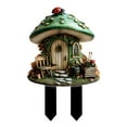 thumbnail image 1 of SLYNSHome Acrylic Mushrooms House Stakes Garden Decorations Art Fairy Garden Accessories for Patio Porch Balcony Yard Lawn Dwarf Ground Decor Housewarming Gift, 1 of 7