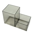 thumbnail image 1 of SLYNSHome Acrylic Pen Holder 2 Compartments Clear Pencil Holder Organizer Makeup Brush Holder Office Organization and Storage - Gray, 1 of 7