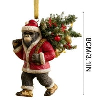 SLYNSHome Animals Ornament Christmas Tree Decoration,Acrylic Flat Monkey Orangutan Ornaments Christmas Gifts