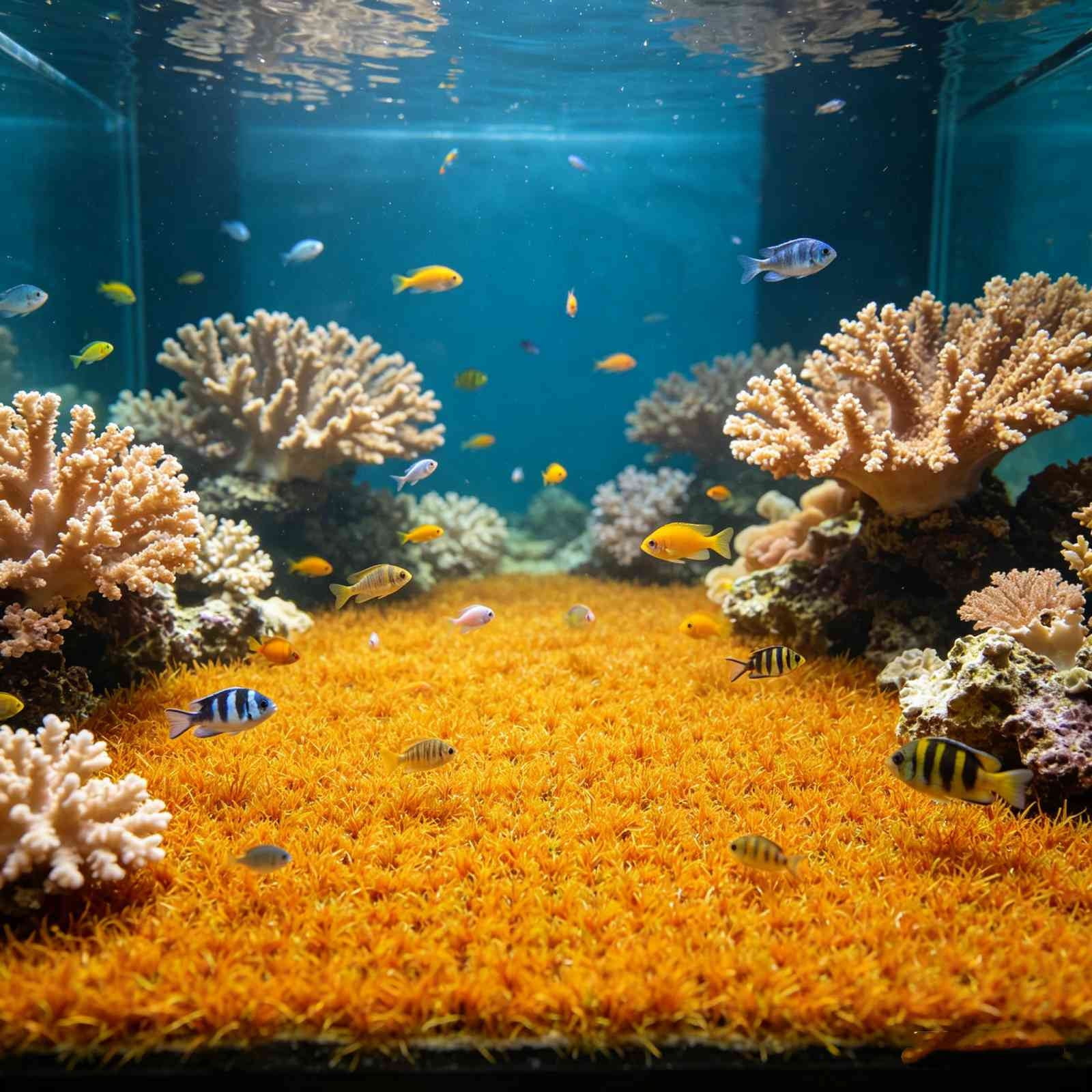 SLYNSHome Aquarium Grass Artificial Plastic Lawn 15.7x23.6 inch Square ...