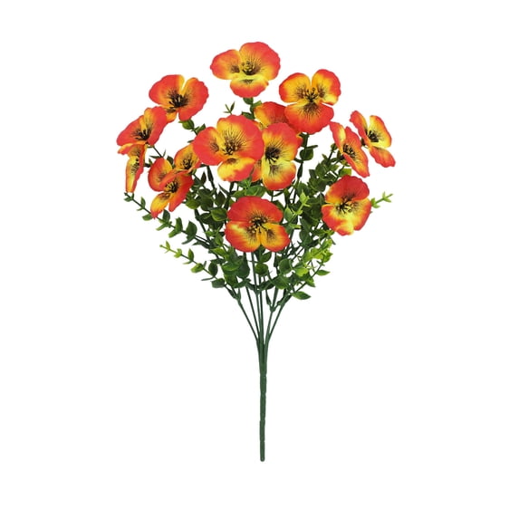 SLYNSHome Artificial Fake Pansy Flowers for Outdoor Spring Decor,Watermelon Red Faux Silk Pansies Plants for Front Door Porch Yard Patio Window Box Home Decor