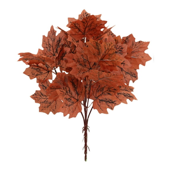 SLYNSHome Artificial Fall Maple Leaves Branches,Fake Autumn Leaf Bunches with Stem Faux Plants for Indoor Outdoor Home Table Centerpieces Decor - Brown