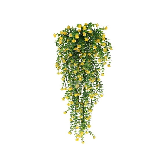 SLYNSHome Artificial Faux Hanging Flowers Plants for Outdoor Outside Porch Decoration Fake Silk Flower Vines Realistic for Home Balcony Yard Patio - Yellow