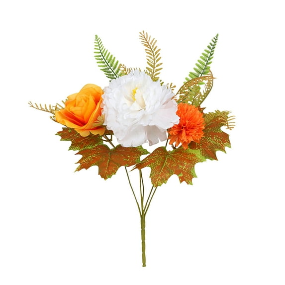 SLYNSHome Artificial Flower Bouquet for Fall Decor,Autumn Maple Leaf Bunches for Thanksgiving Wedding Party Home Garden Fireplace Décor