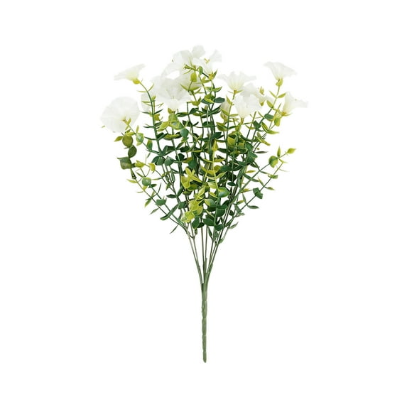 SLYNSHome Artificial Flowers Bundles for Outdoor,White No Fade Fake Flowers Faux Plants for Indoor Outside Garden Porch Window Box Home Wedding Decor