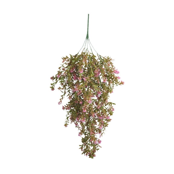 SLYNSHome Artificial Hanging Flowers Outdoor Decoration,Pink Fake Silk Plant Faux Violet Realistic UV Resistant Trailing Vine Fall Porch Yard