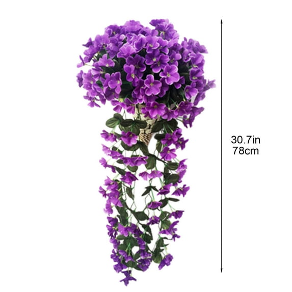 SLYNSHome Artificial Hanging Violet Flowers,Fake Wisteria Vines for Wall Home Room Garden Wedding Indoor Outdoor Spring Summer Decoration - Purple