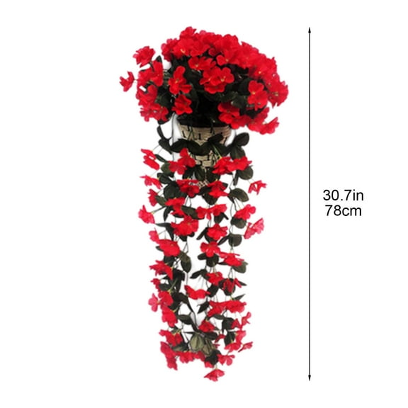 SLYNSHome Artificial Hanging Violet Flowers,Fake Wisteria Vines for Wall Home Room Garden Wedding Indoor Outdoor Spring Summer Decoration - Red