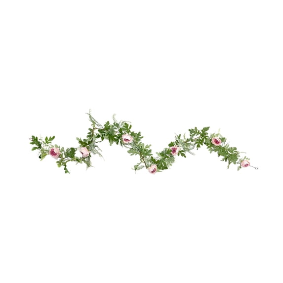 SLYNSHome Artificial Peony Flower Garland Purple Fake Silk Peony Garland for Wedding Party Table Decoration