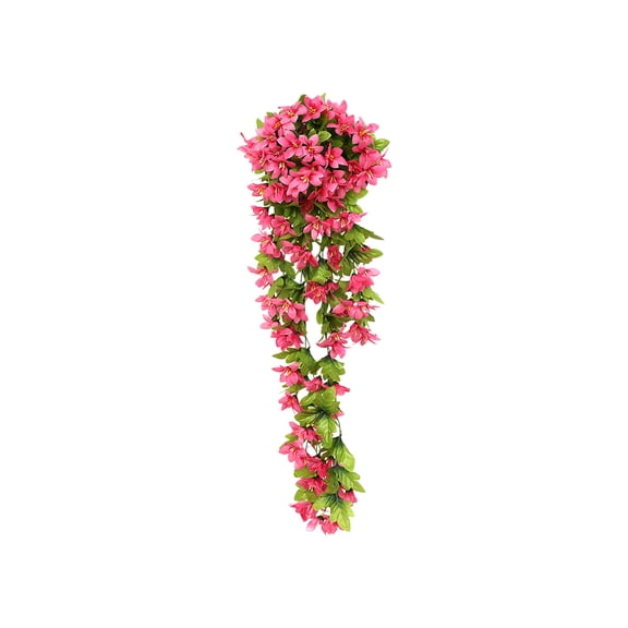 SLYNSHome Artificial Wisteria Hanging Flowers, Hot Pink Silk Vine Garland, Fake Floral String For Wedding Arch Wall Garden Patio Indoor Outdoor Decor