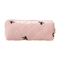 SLYNSHome Big Capacity Pencil Case,Bow Pencil Pouch Stationery Storage Organizer Bag Holder with Zipper Office Supplies - Red