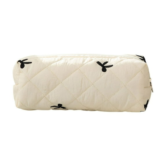 SLYNSHome Big Capacity Pencil Case,Bow Pencil Pouch Stationery Storage Organizer Bag Holder with Zipper Office Supplies - Yellow