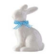 thumbnail image 1 of SLYNSHome Blue Ceramic Bunny Statues Rabbits Flowers Figurine Tabletop Decorations Modern Art Spring Farmhouse Ornament, 1 of 7