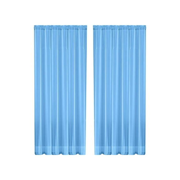 SLYNSHome Blue Sheer Curtains Semi Transparent Rod Pocket Curtains for Bedroom and Living Room,52 x 84 inches Long,1 Panels