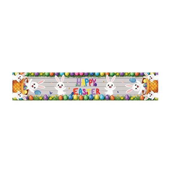 SLYNSHome Bunny Easter Table Runner, Cute Rabbit Seasonal Spring Summer Kitchen Dining Table Decoration for Home Party Decor