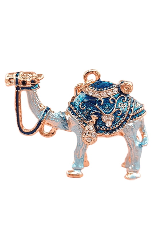 Camel Keychain for Women Birthday Gifts Camel Figurine Pendant Backpack Accessories Purse Bag Charm Keychain - Blue