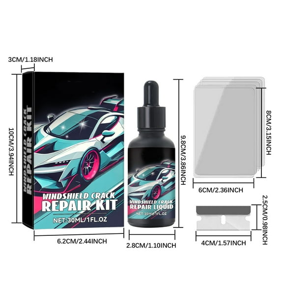 SLYNSHome Car Windshield Crack Repair,Car Glass Window Cracks Gone Repair with Cleaning Cloth Auto Windshield Repair Agent