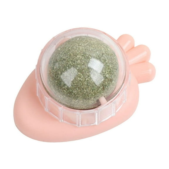 SLYNSHome Catnip Ball Cat Toys for Kitty,Carrot Shaped Cat Nip Toy for Indoor Catnip Balls Wall Mount Kitten Toys Cat Birthday Gifts - Pink