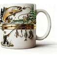 thumbnail image 1 of SLYNSHome Ceramic Coffee Mug for Fishing Lover Fish Printed Coffee Cup Tea Mug Gift for Men Women Birthday Gifts, 1 of 6