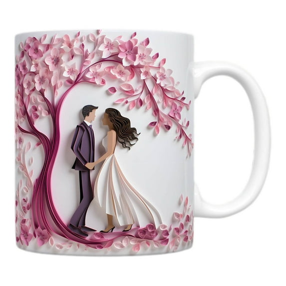 SLYNSHome Ceramic Coffee Mugs Valentine's Day Couples Gifts Ideas for Wedding Anniversary Engagement Coffee Cup Birthday Gifts