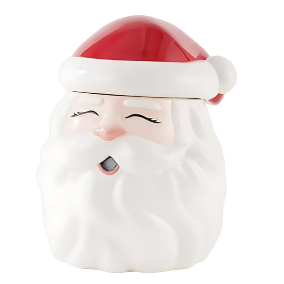 SLYNSHome Ceramic Cookie Jar with Lid Christmas Decorations,Cute Santa Claus Food Storage Jar Kitchen Décor Snack Storage Container for Cookie,Candy