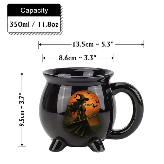SLYNSHome Ceramics Coffee Mug,Witch Brew Cauldron Coffee Cup Witch Mug Halloween Holiday Gifts