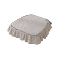 thumbnail image 1 of SLYNSHome Chair Pad Cushion with Ruffle for Dining Chairs Gray Non Slip Breathable Square Chair Pad, 1 of 7