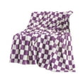thumbnail image 1 of Home Decor Checkered Throw Blanket for Couch Soft and Cozy Fleece Flannel Blanket Checkerboard Printed Home Decor Purple 27x39 inch, 1 of 7