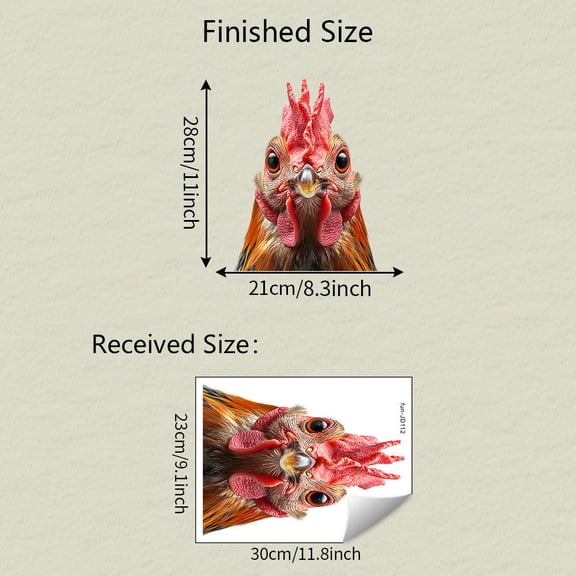 SLYNSHome Chicken Window Clings,Peel and Stick Rooster Window Art Stickers for Kitchen Home Decor