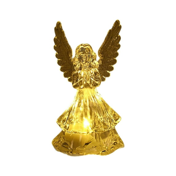 SLYNSHome Christmas Angel Night Light - Angel LED Lighted Lamp Prayer Angel Glitter Wings Statue Home Decor Figurine Christmas Ornaments Decorations