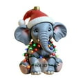 thumbnail image 1 of SLYNSHome Christmas Animal Ornaments,Cute Elephant Christmas Tree Ornaments Hanging Elephant Pendant Decoration for Xmas Home Party Supplies, 1 of 6