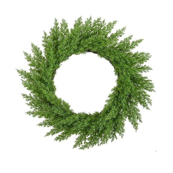 SLYNSHome Christmas Artificial Wreath for Front Door Xmas Pine Branches Garland Christmas Fake Green Pine Sprigs Decorations Ornament Wreath for Outdoor Indoor Party Wall Home Decor ()