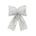 thumbnail image 1 of SLYNSHome Christmas Bow Decorations,Silver Glitter Sequin Large Bow Ornament for Xmas Tree Topper Home Wreath Fence Stairs Railing Fireplace Decor, 1 of 7
