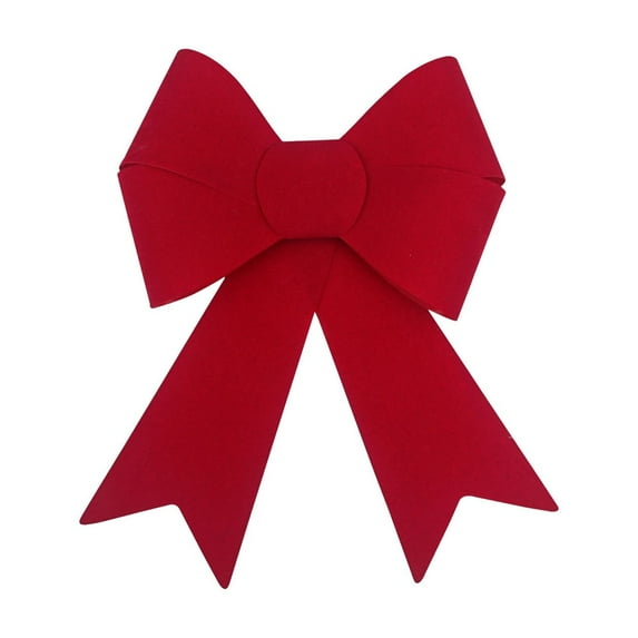 SLYNSHome Christmas Bow Ribbon Bow with Print for Christmas Tree,Christmas Wreath,Xmas Present Decoration - Red Velvet