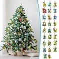 thumbnail image 1 of SLYNSHome Christmas Dinosaur Ornaments 26 Letter Cartoon Pendant,Dino Figures Hanging for Christmas Tree Christmas Gift Decor - G, 1 of 2