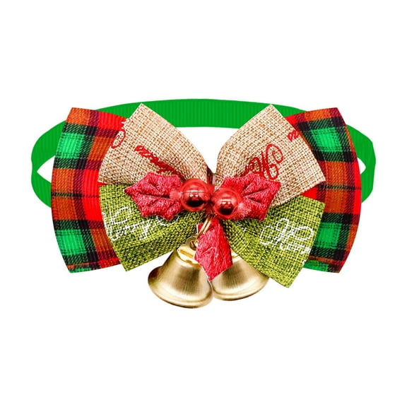 SLYNSHome Christmas Dogs Collar with Bow,Small Puppy Ties Xmas Parties Dog Cats Collar Charms Accessories