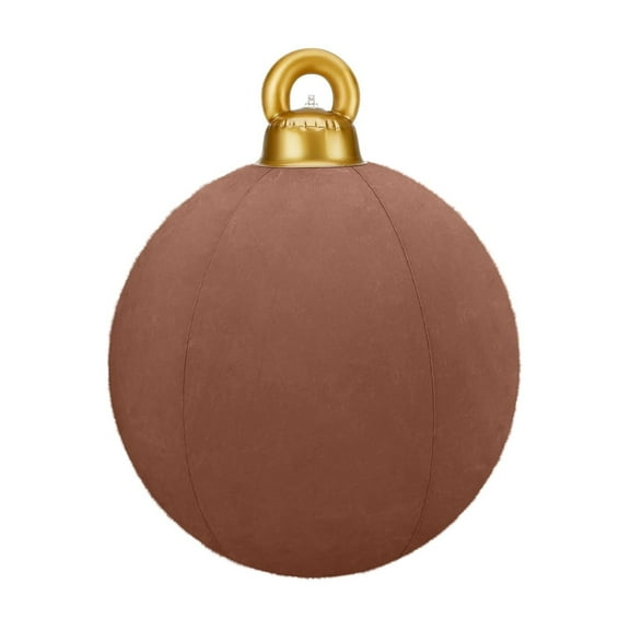 SLYNSHome Christmas Giant Inflatable Balls,Velvet PVC Ball Ornaments 15.7 inch Flocked Balls for Christmas Holiday Outdoor Decor - Brown
