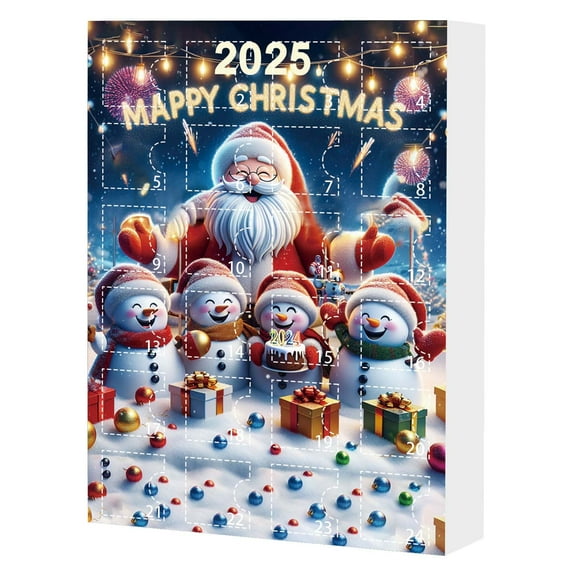 SLYNSHome Christmas Gifts Advent Calendar,Snowmen Figurines 24 Days Christmas Countdown Calendars with Snowmen Ornaments Xmas Surprises Gifts Party Favors
