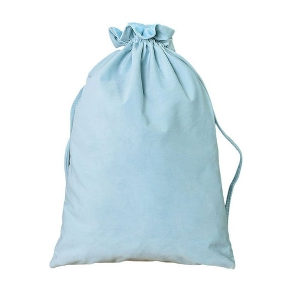 SLYNSHome Christmas Large Gift Bags,Drawstring Santa Claus Bag for Christmas Party Decor Xmas Stocking Stuffer Supplies - Light Blue