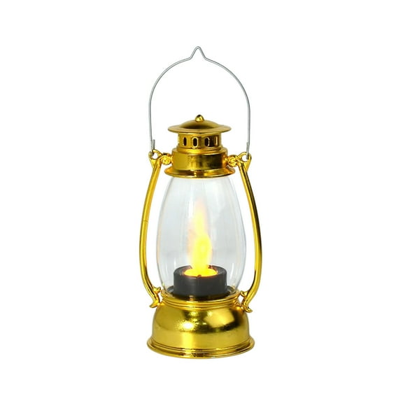 SLYNSHome Christmas Mini Lanterns Decorative LED Vintage Hanging Lantern Decor for Christmas Wedding Party - Gold