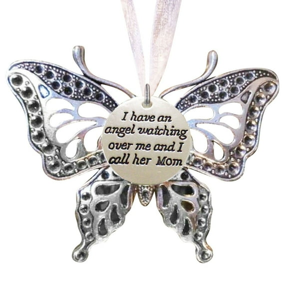 SLYNSHome Christmas Ornament Memorial Supplies,2024 New Butterfly Statue Memory Pendant for Tree Hanging Butterfly Keepsake Xmas Decoration for Tree Home Party Car Xmas Gift ()