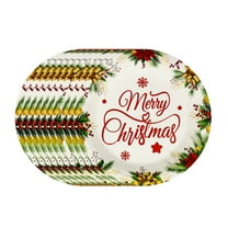 SLYNSHome Christmas Paper Plates Party Supplies,7 inch Disposable Plates Christmas Tableware for Winter Holiday Home Decorations - White