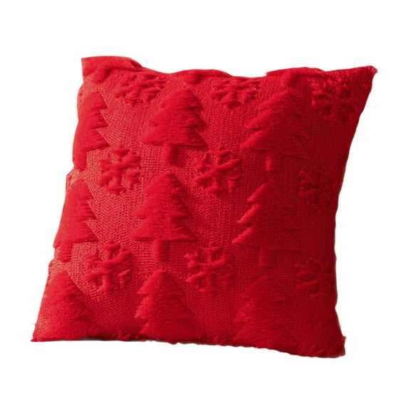 SLYNSHome Christmas Pillow Covers Decoration,Xmas Soft Plush Faux Fur Throw Pillowcase Winter Holiday Decor for Sofa Living Room - Red