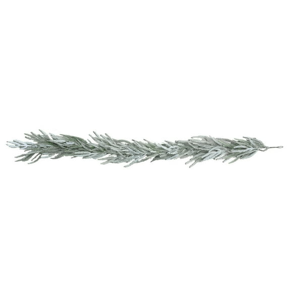 SLYNSHome Christmas Pine Garland,Fake Snow Norfolk Pine Garland Real Touch Flocked Garland for Holiday Mantel Fireplace Table Centerpiece Decorations