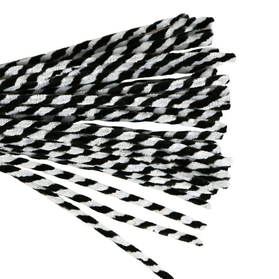 SLYNSHome Christmas Pipe Cleaners for Craft Arts Creative DIY Decorations Multicolor Chenille Stems for Christmas Home Party Favors - Black