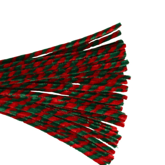 SLYNSHome Christmas Pipe Cleaners for Craft Arts Creative DIY Decorations Multicolor Chenille Stems for Christmas Home Party Favors - Green