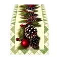thumbnail image 1 of SLYNSHome Christmas Poinsettia Table Runner, Red Black Plaid Border Table Flag, Winter Holiday Tablecloth for Dining Room Kitchen Home Party Decor, 1 of 6