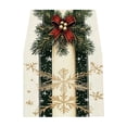 thumbnail image 1 of SLYNSHome Christmas Poinsettia Table Runner, Red Floral Botanical Table Flag, Winter Holiday Tablecloth for Dining Room Kitchen Home Party Decor, 1 of 6