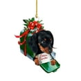 thumbnail image 1 of SLYNSHome Christmas Puppy Ornament for Tree Dachshund Hanging Crafts Christmas Tree Dog Pendant Xmas Tree Decoration Puppy's First Xmas for Trees,Farmhouse,Shops,Car Xmas Gift (), 1 of 4